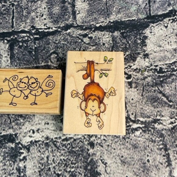 Whipper Snapper CY905 Swinging Monkey & Changlito Pair Stamps - Picture 2 of 7